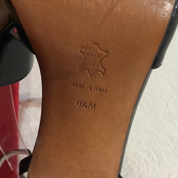 Garolini Sz 8.5M Black Patent Leather Sandals EUC - Picture 4 of 8